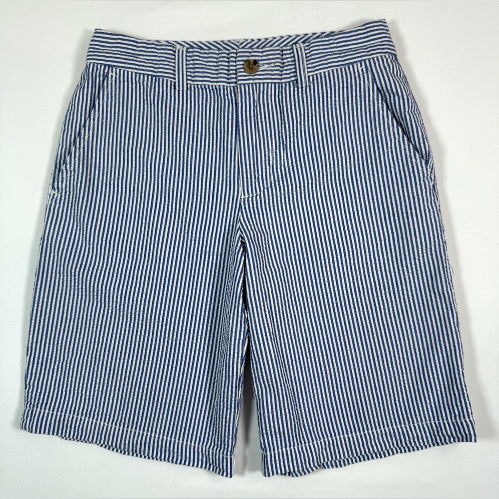 POLO RALPH LAUREN Boys' Seersucker Flat‎ Front Chino Bermuda Shorts Preppy 12